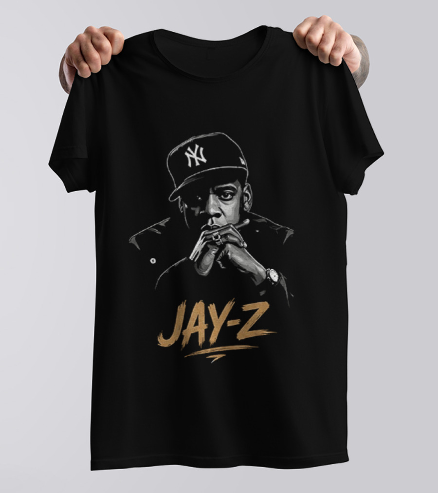 Jay Z Hip Hop Artist Featuring New York Yankees Cap T-Shirt