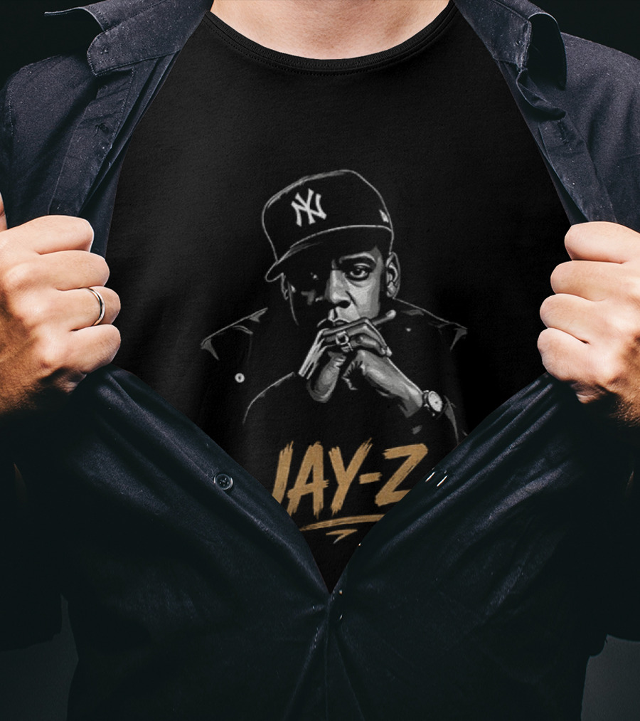 Jay Z Hip Hop Artist Featuring New York Yankees Cap T-Shirt