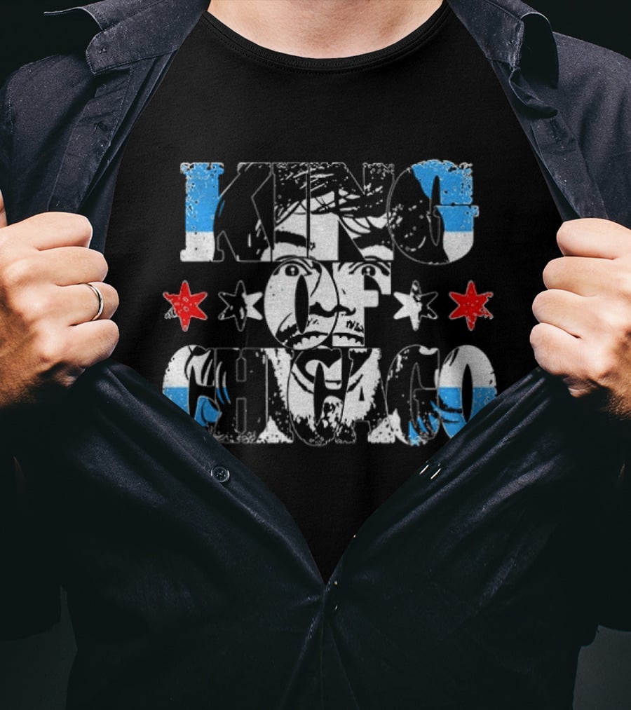 King Of Chicago Blue And Red Stars T-Shirt