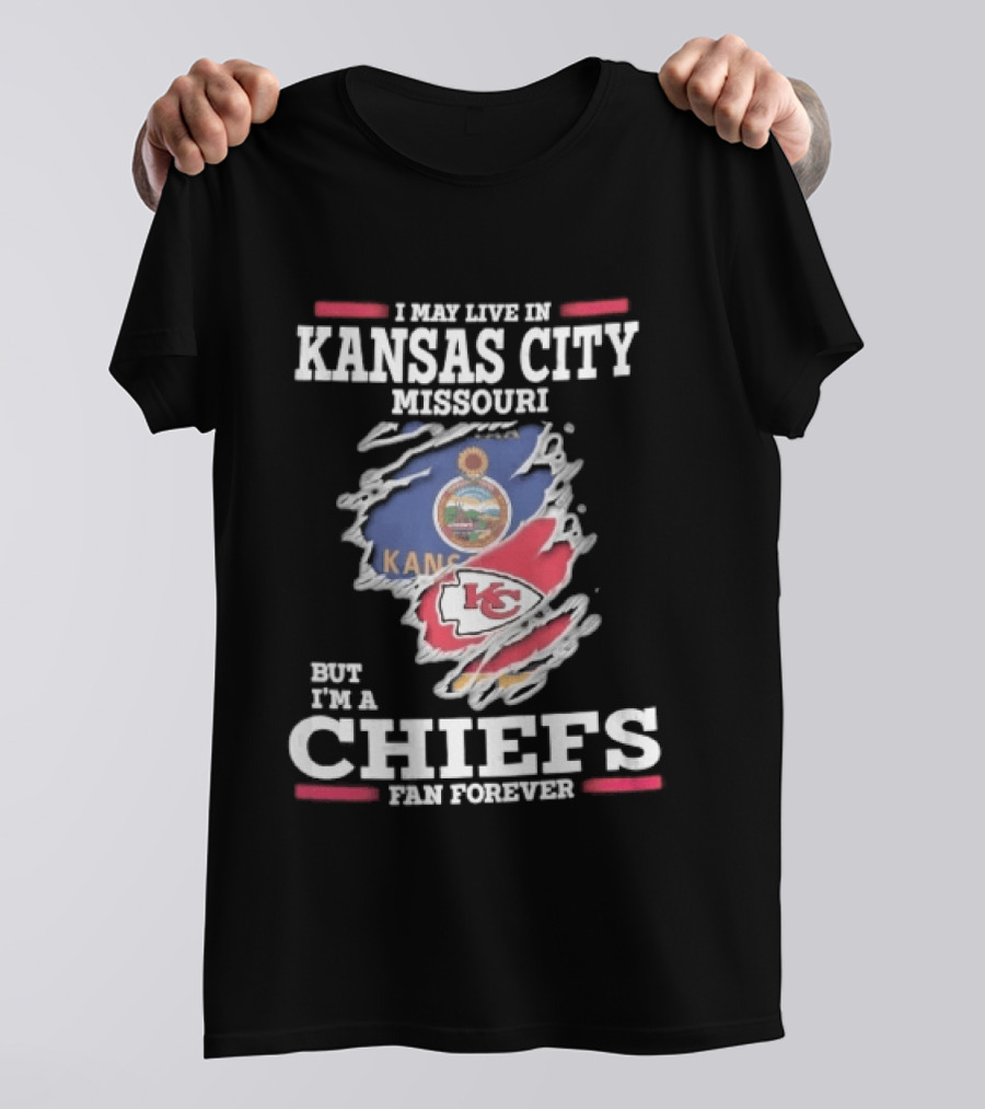 Kansas City Missouri Chiefs Fan Forever Kansas Seal Torn Skin T-Shirt