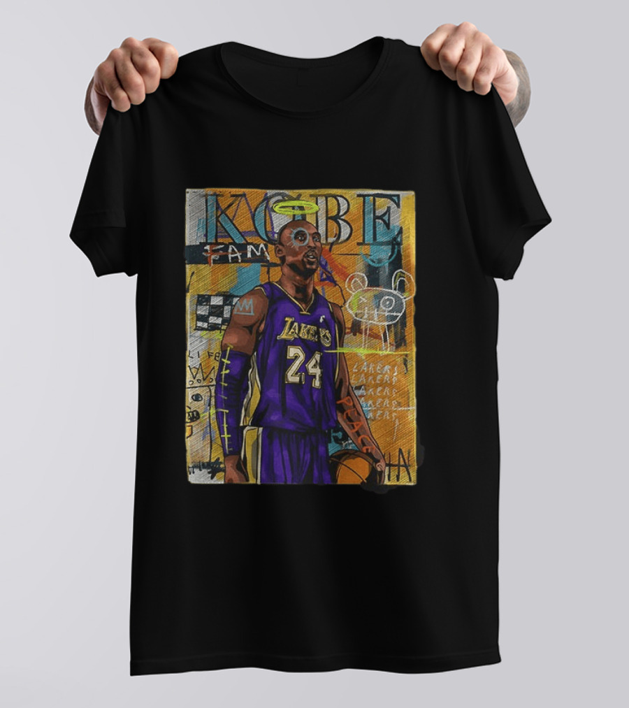 Kobe Bryant Lakers 24 Halo Peace Abstract Graffiti T-Shirt