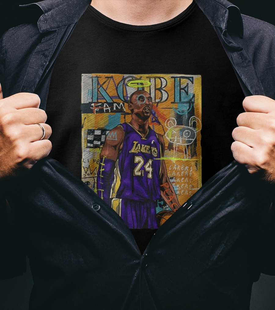 Kobe Bryant Lakers 24 Halo Peace Abstract Graffiti T-Shirt