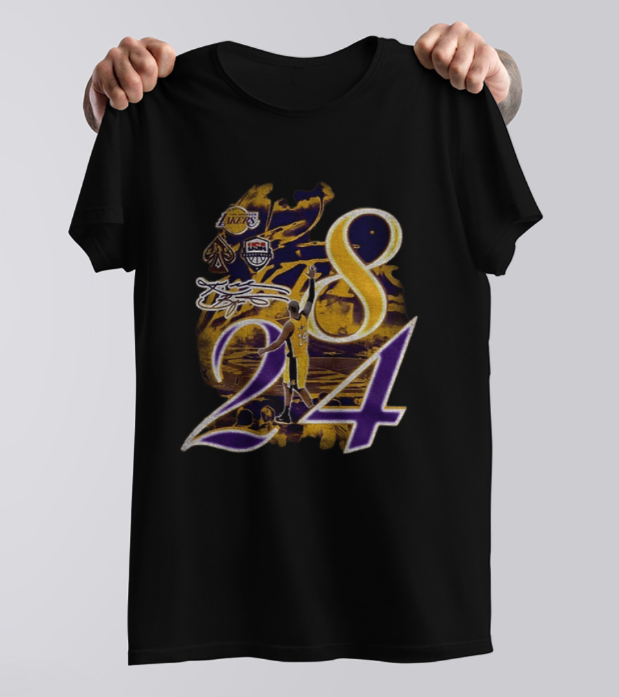 Kobe Bryant Los Angeles Lakers USA Basketball Signature 8 24 T-Shirt