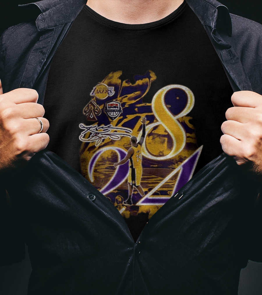 Kobe Bryant Los Angeles Lakers USA Basketball Signature 8 24 T-Shirt