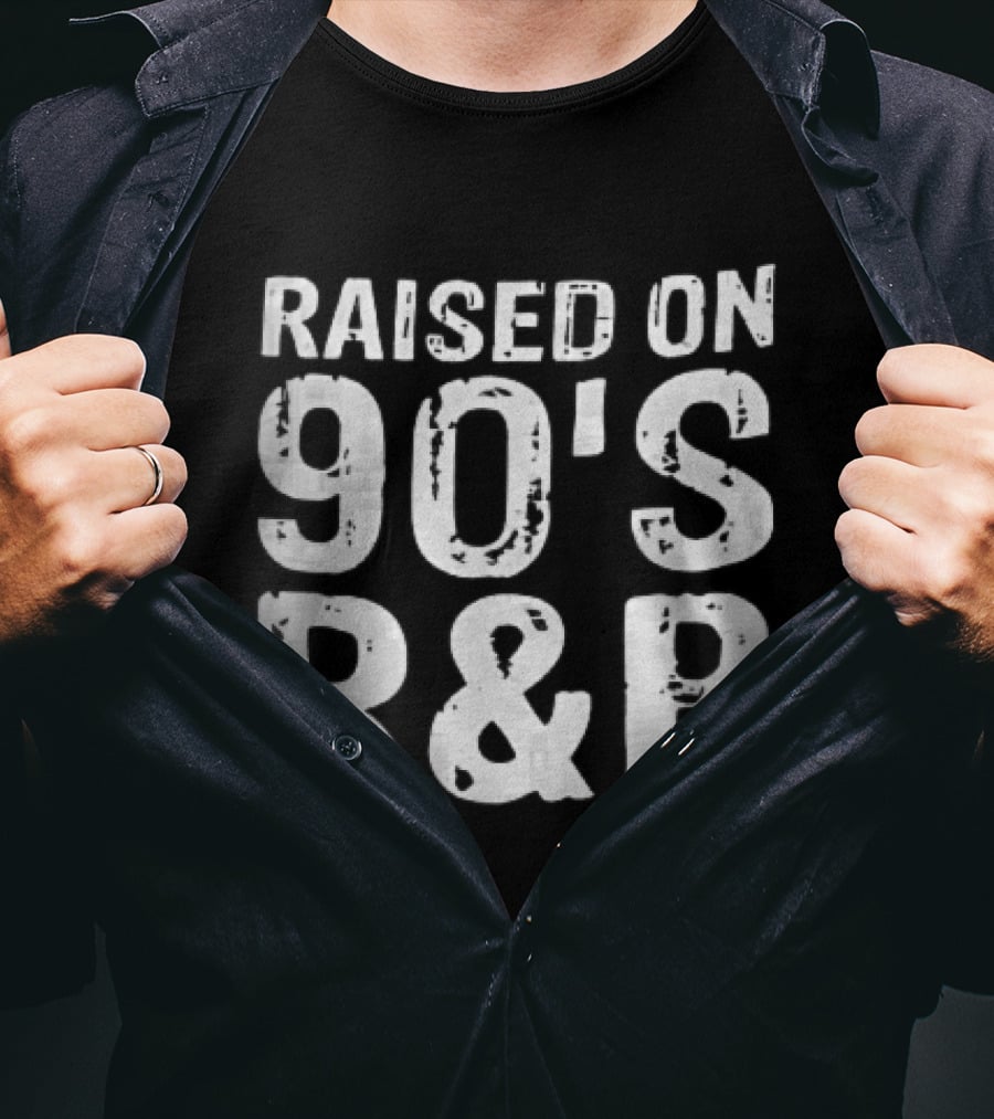 Raised On 90s R And B Distressed Vintage Music T-Shirt
