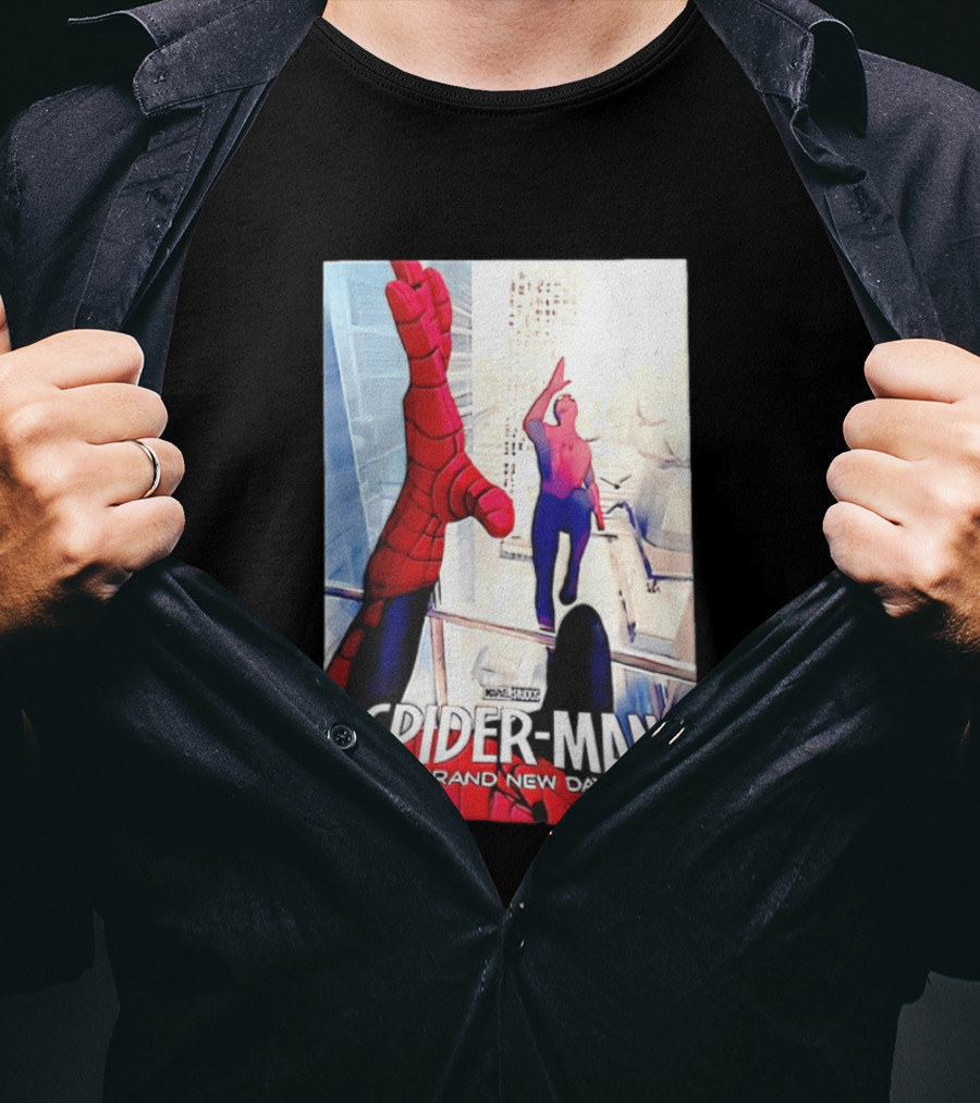 Marvel Spider Man Brand New Day High Five Scene T-Shirt