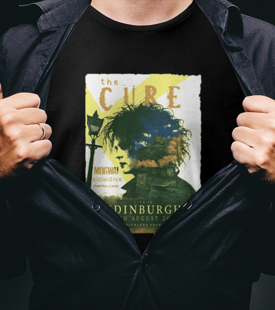The Cure Live In Edinburgh 2026 Royal Highland Showground August 23rd Mogwai Slowdive Just Mustard T-Shirt