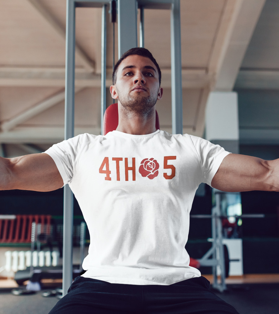 4th 5 Red Rose Varsity Athleisure Block Numbers T-Shirt