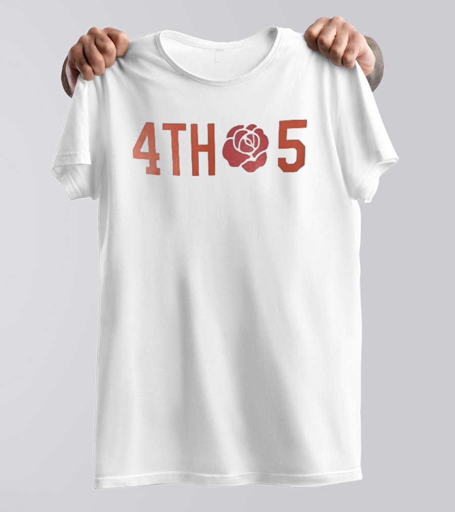 4th 5 Red Rose Varsity Athleisure Block Numbers T-Shirt