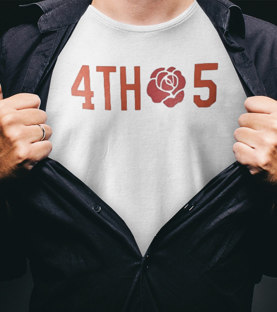 4th 5 Red Rose Varsity Athleisure Block Numbers T-Shirt