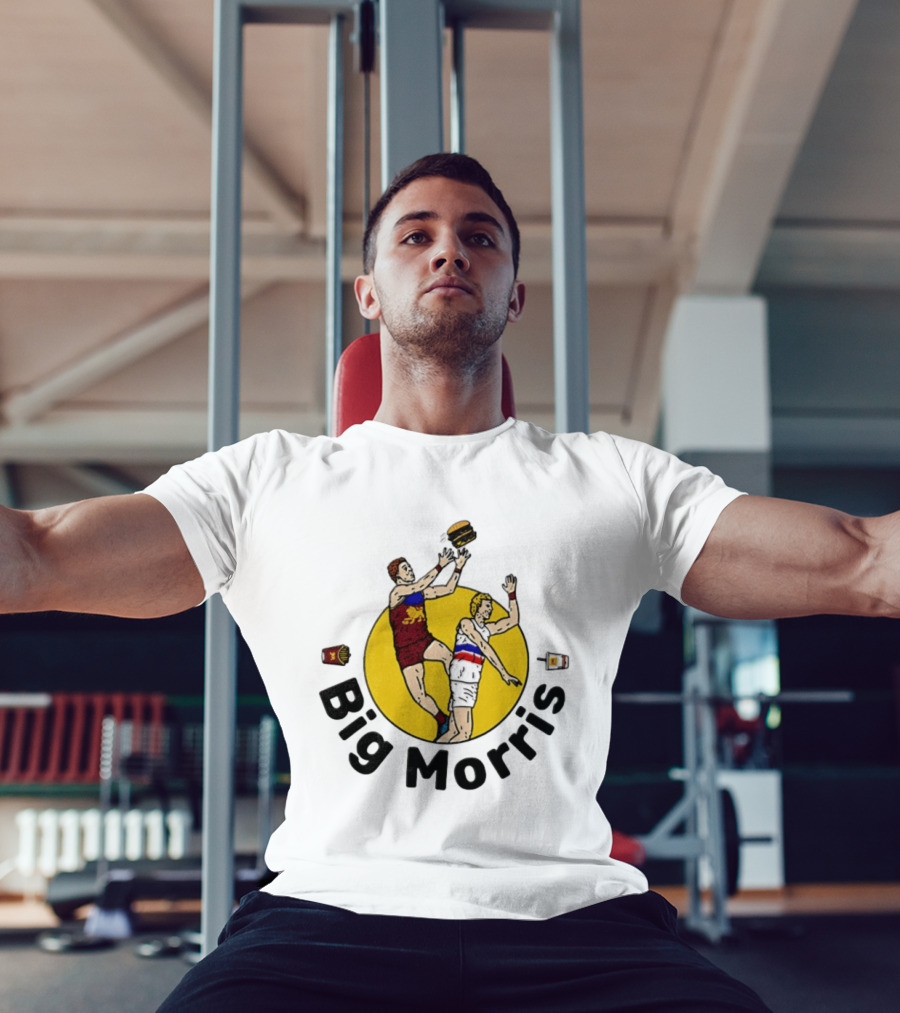 Big Morris Brisbane Lions AFL Australian Rules Football Player Burger Jump T-Shirt