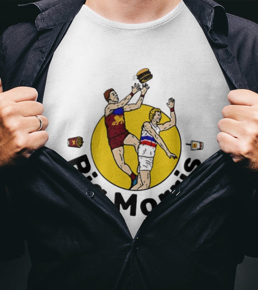 Big Morris Brisbane Lions AFL Australian Rules Football Player Burger Jump T-Shirt