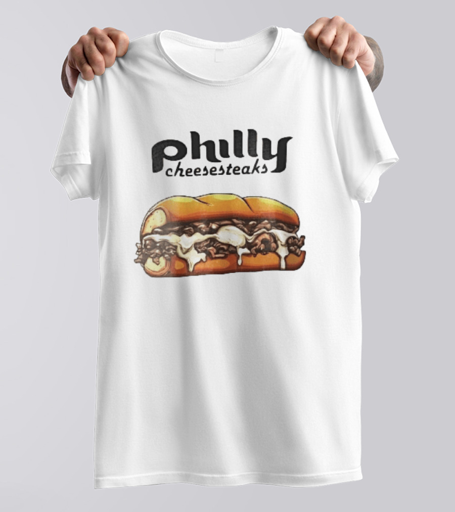 Philly Cheesesteaks Cartoon Beef Hoagie Melted Provolone Sandwich T-Shirt
