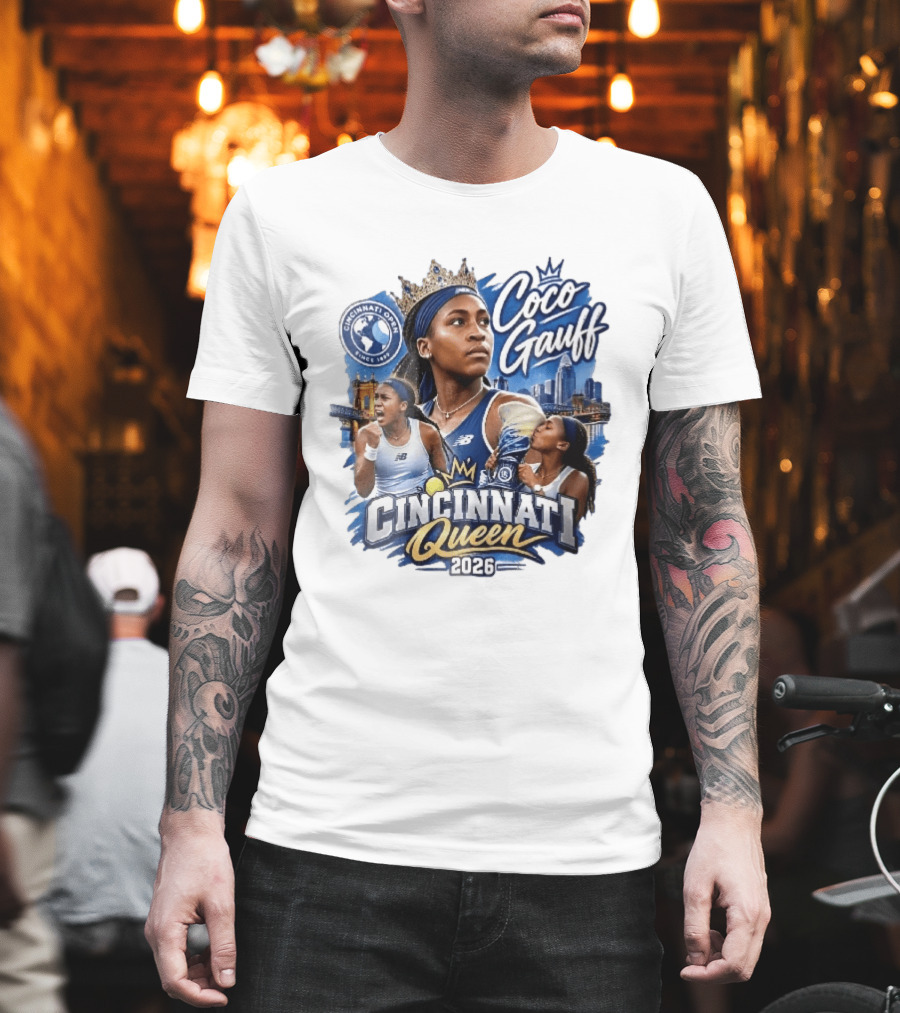 Coco Gauff Cincinnati Queen 2026 Tennis Champion Crowned Skyline T-Shirt