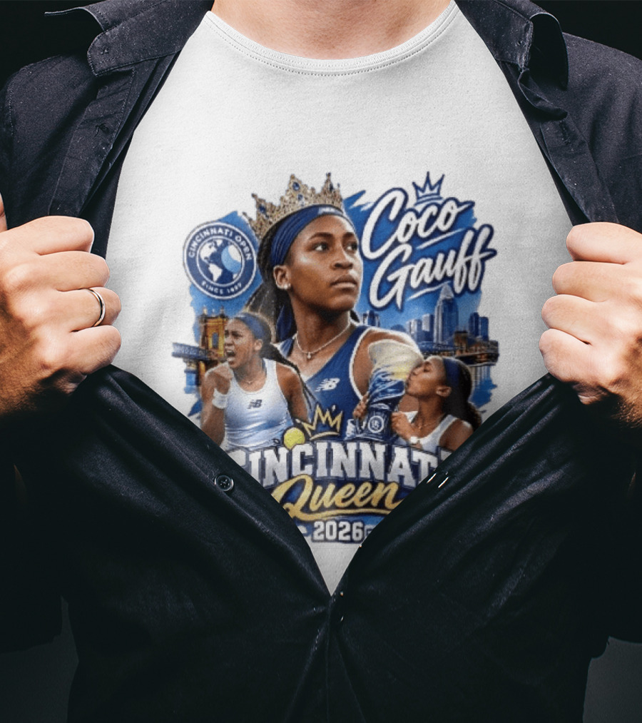 Coco Gauff Cincinnati Queen 2026 Tennis Champion Crowned Skyline T-Shirt