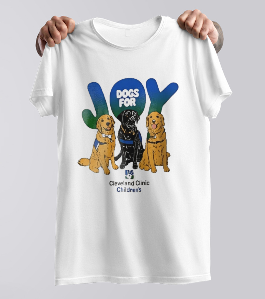 Cleveland Clinic Children's Dogs For Joy Golden Retrievers Black Lab Cartoon T-Shirt