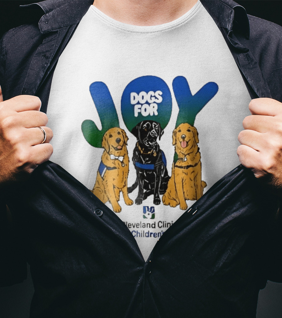 Cleveland Clinic Children's Dogs For Joy Golden Retrievers Black Lab Cartoon T-Shirt