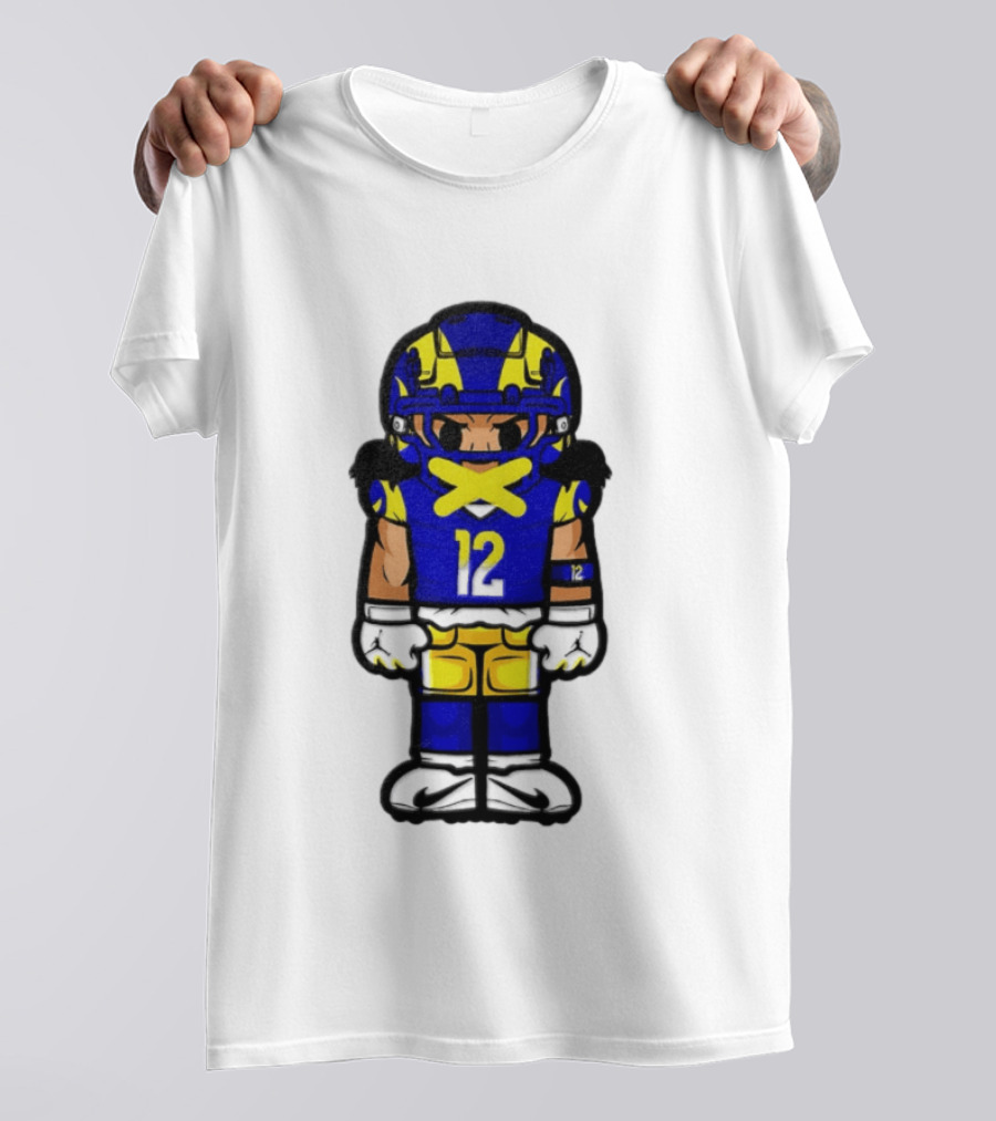 Los Angeles Rams Puka Nacua No 12 Chibi Character Football Player T-Shirt