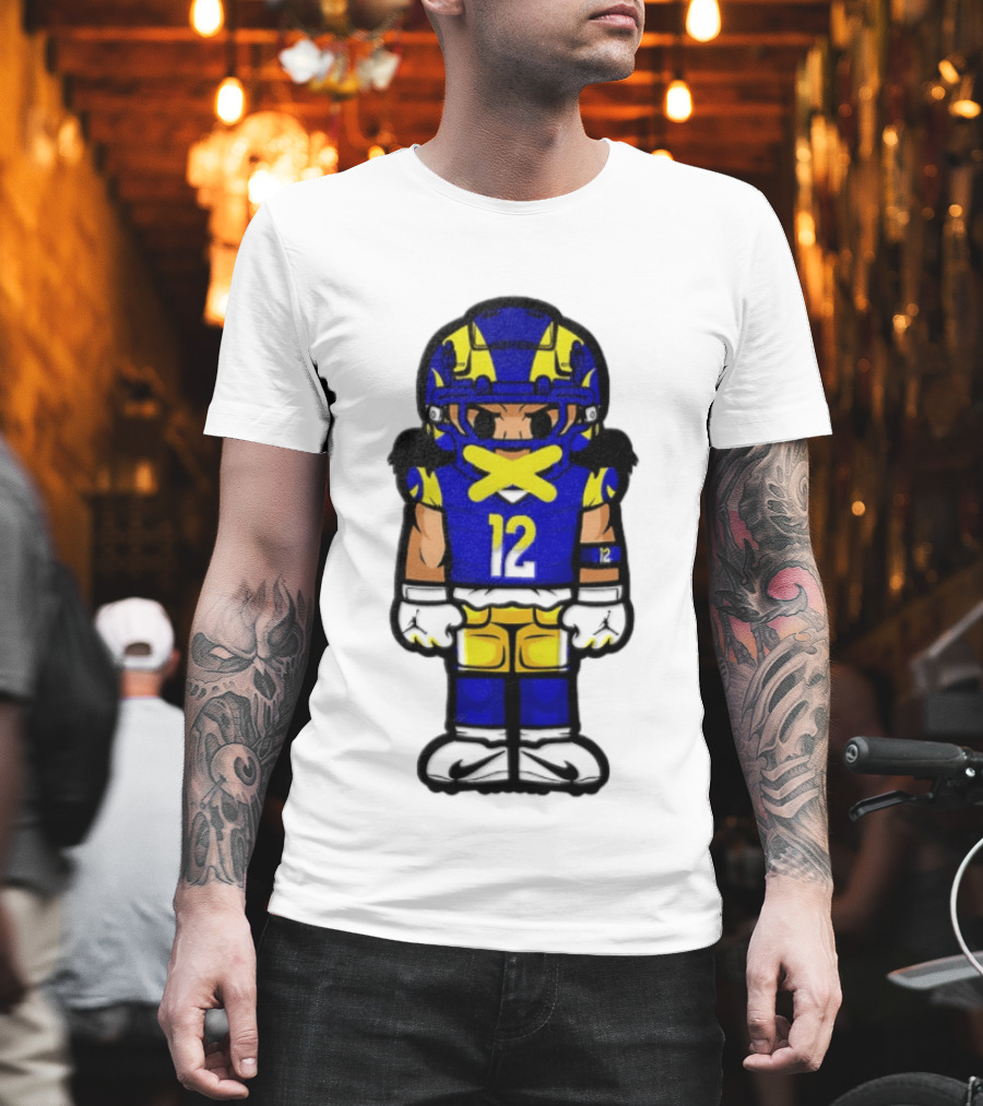 Los Angeles Rams Puka Nacua No 12 Chibi Character Football Player T-Shirt
