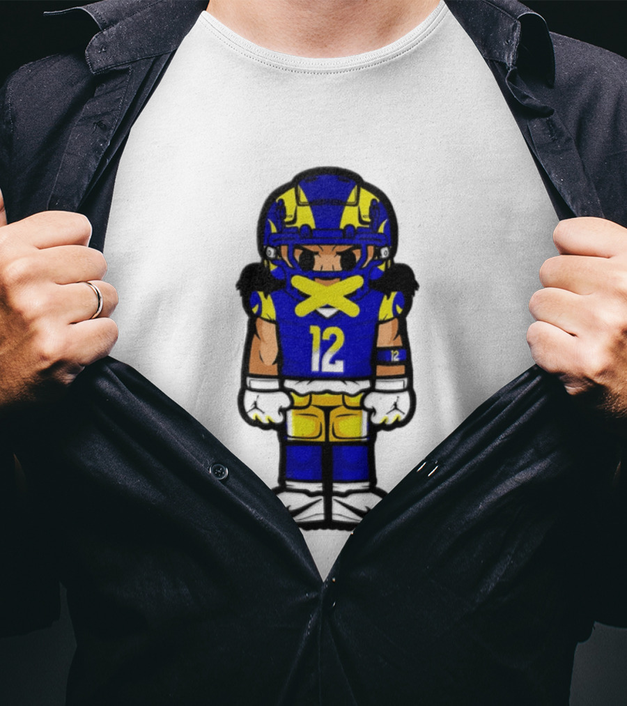 Los Angeles Rams Puka Nacua No 12 Chibi Character Football Player T-Shirt