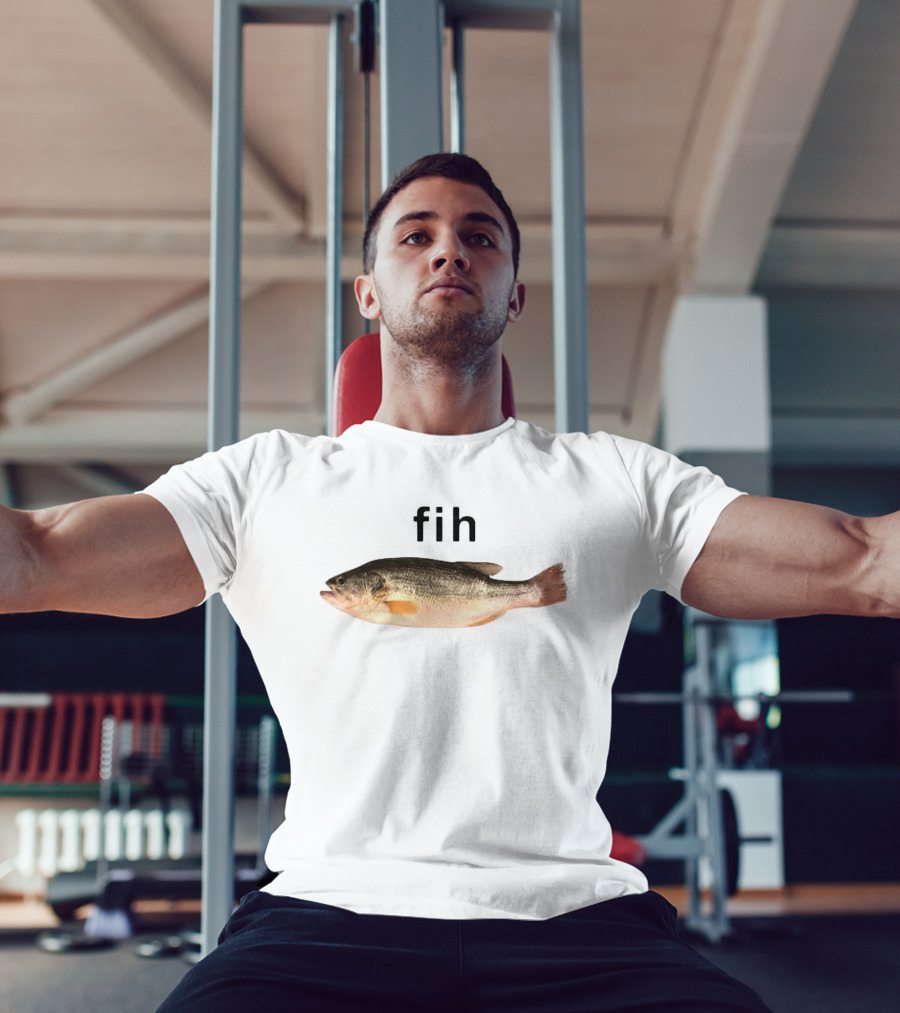 Fih Fish Meme Funny Text With Fish Image T-Shirt