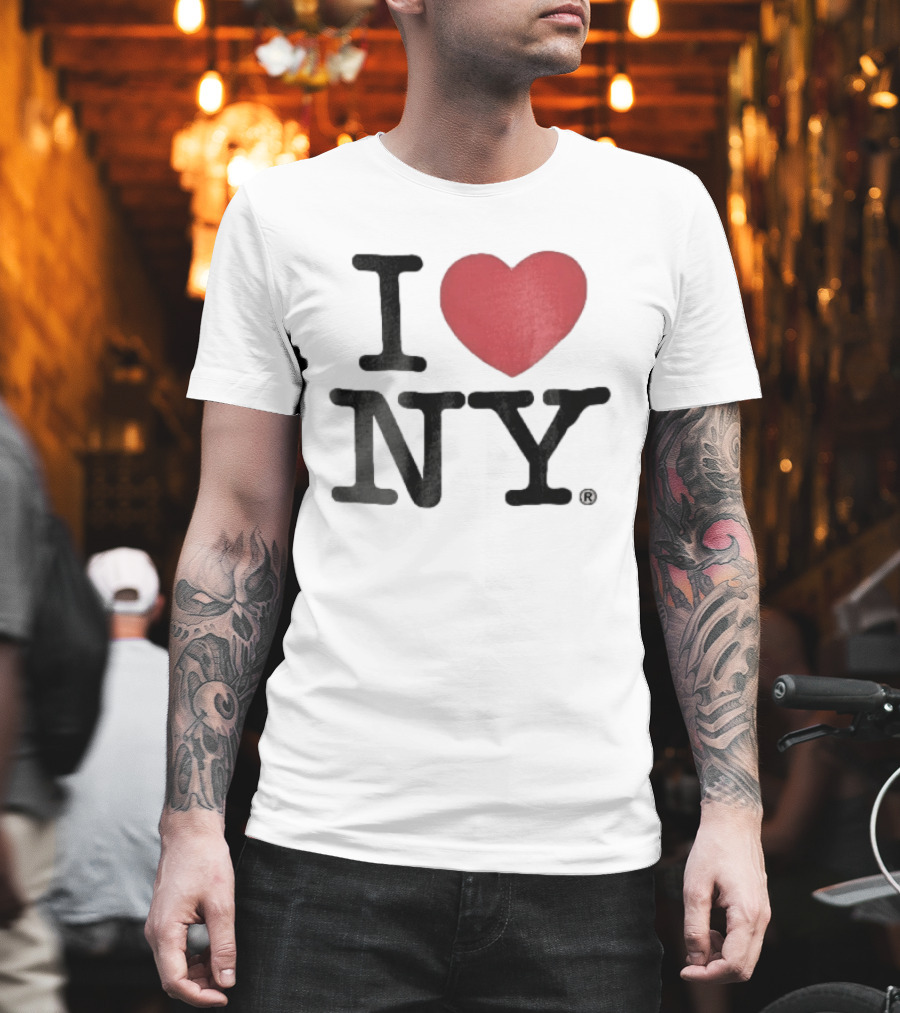 I Love NY Red Heart Black Font T-Shirt
