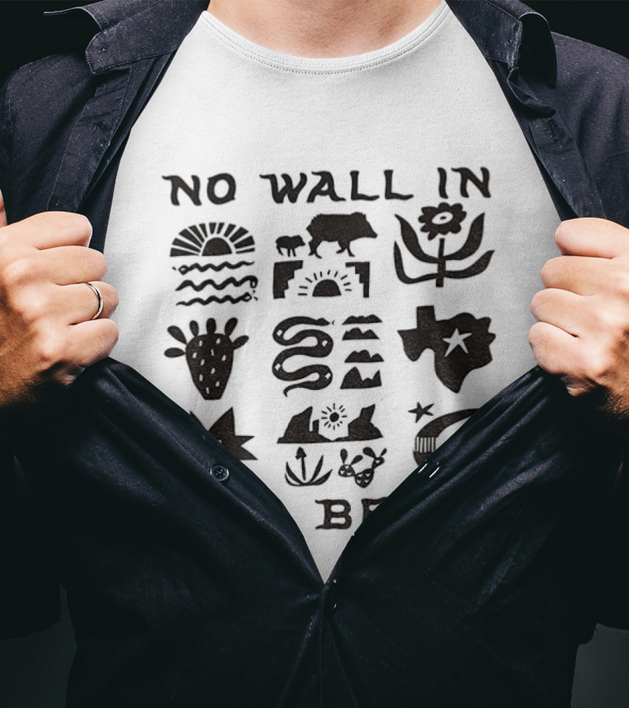 No Wall In Big Bend Texas Desert Wildlife Cactus Mountain Scenery T-Shirt