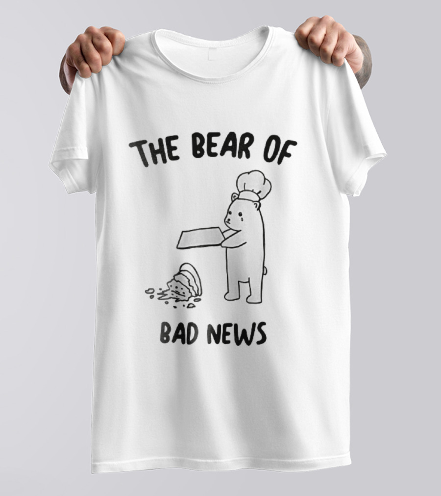 The Bear Of Bad News Crying Chef Dropped Cake Tray Cartoon T-Shirt