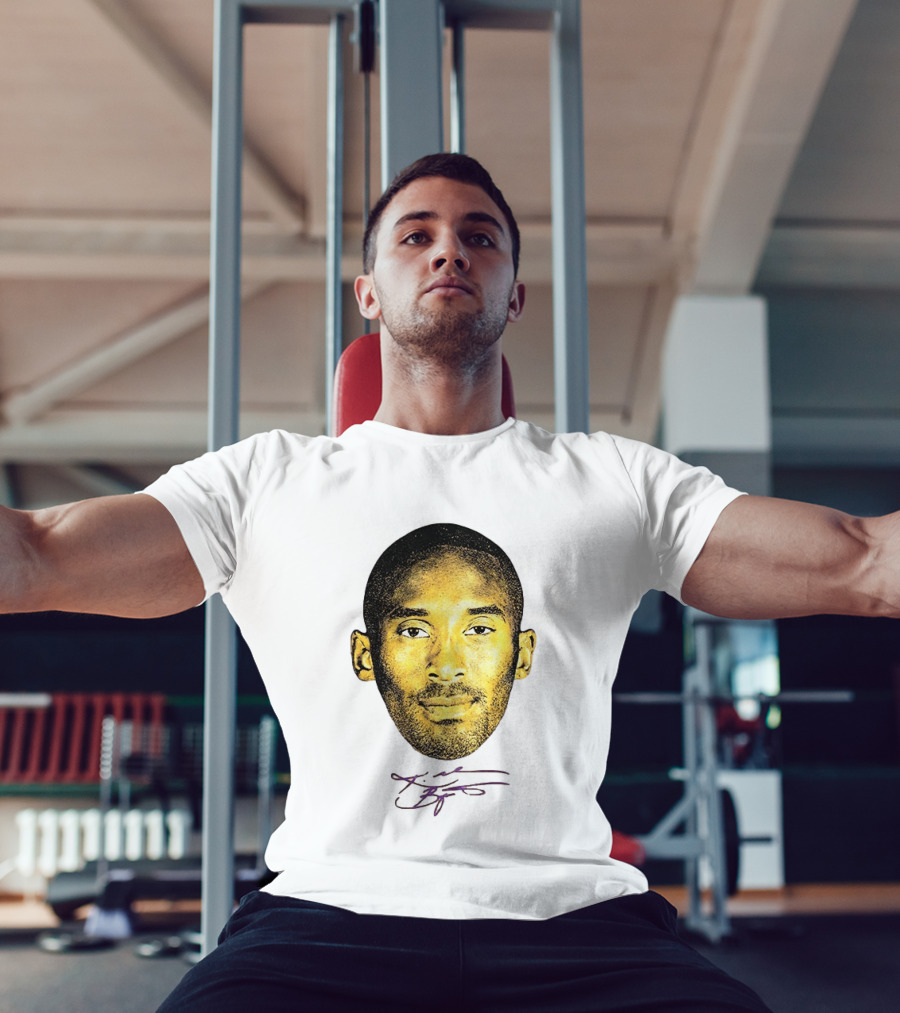 Kobe Bryant Los Angeles Lakers Basketball Legend Face Signature T-Shirt