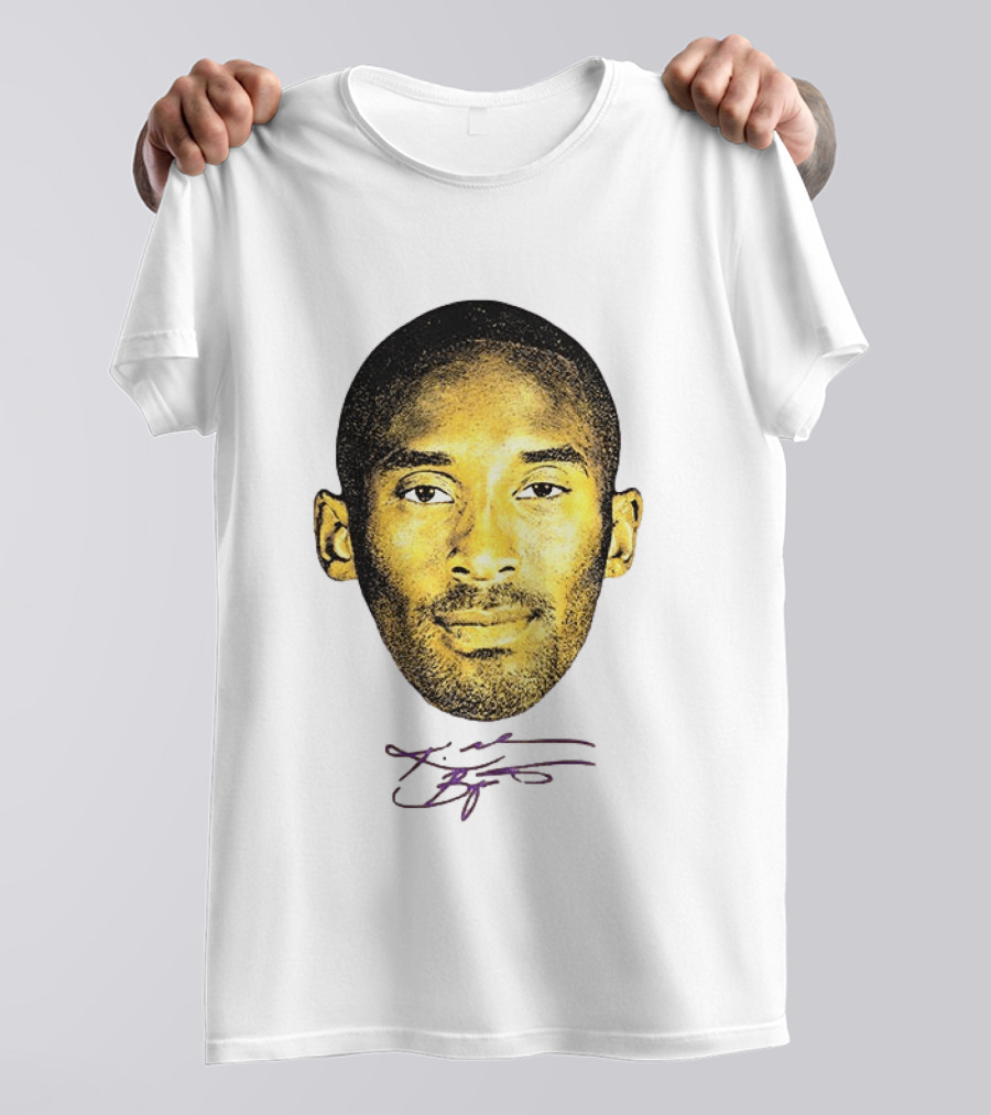 Kobe Bryant Los Angeles Lakers Basketball Legend Face Signature T-Shirt