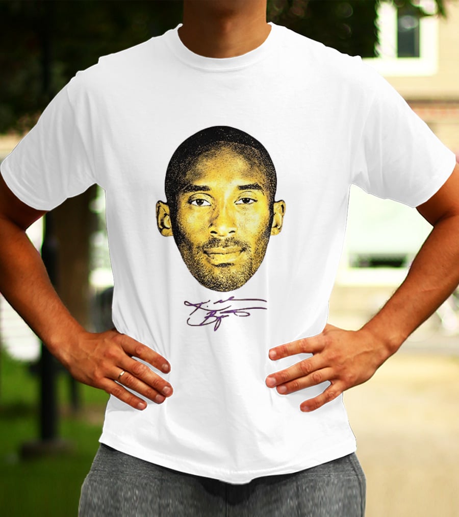 Kobe Bryant Los Angeles Lakers Basketball Legend Face Signature T-Shirt