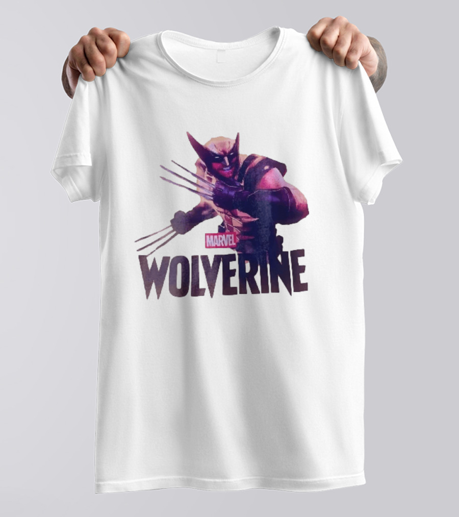 Marvel Wolverine Masked Superhero Claws Extended Purple Glow T-Shirt