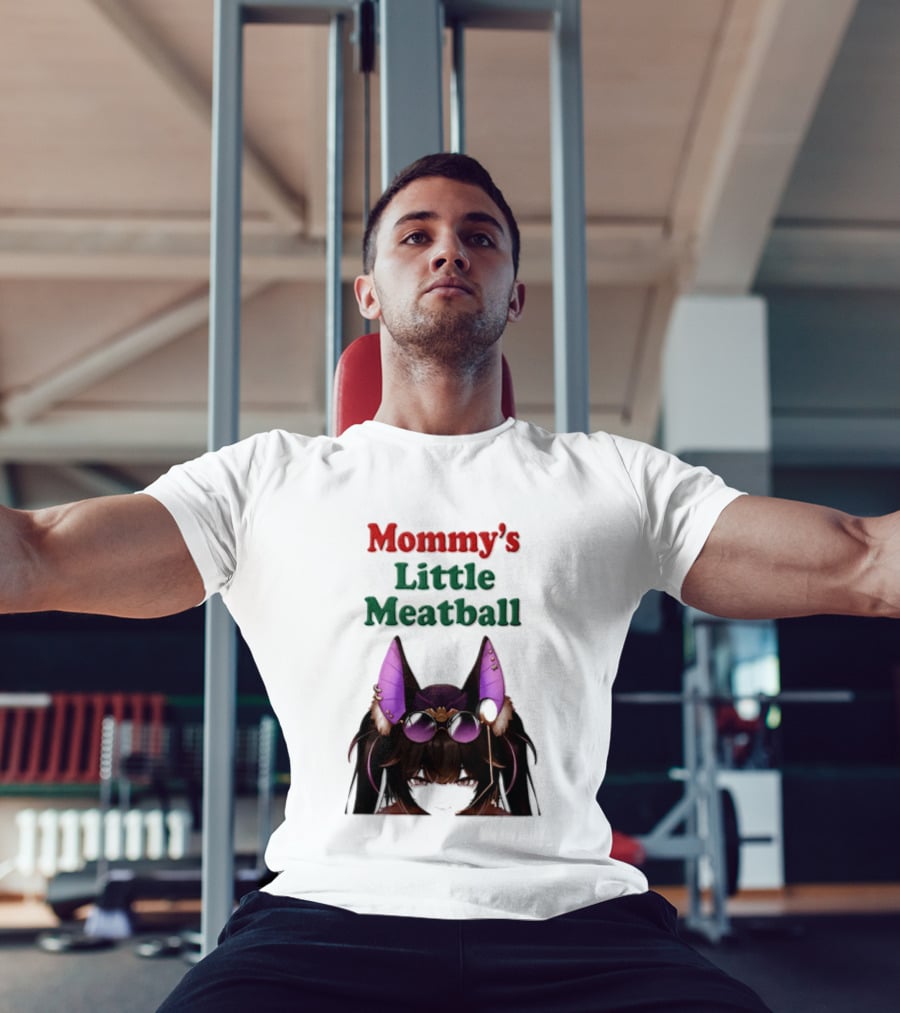 Mommy's Little Meatball Bat Vtuber Black Wings Purple Ears Playful T-Shirt