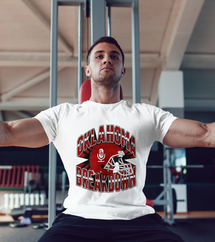 Oklahoma Breakdown Football Helmet OB Podcast T-Shirt