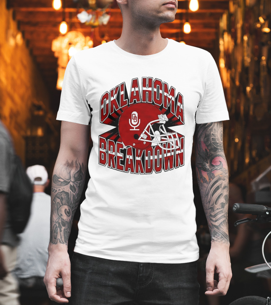 Oklahoma Breakdown Football Helmet OB Podcast T-Shirt