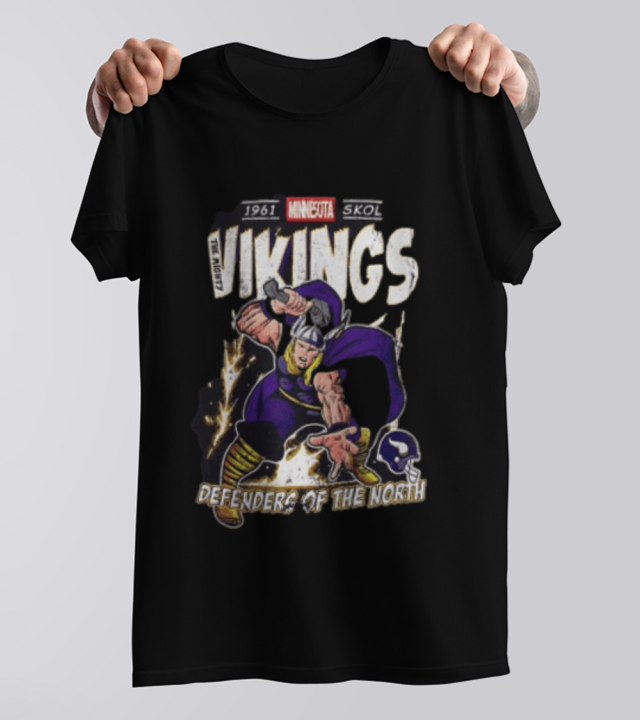 1961 Minnesota Vikings Skol The Mighty Vikings Defenders Of The North T-Shirt