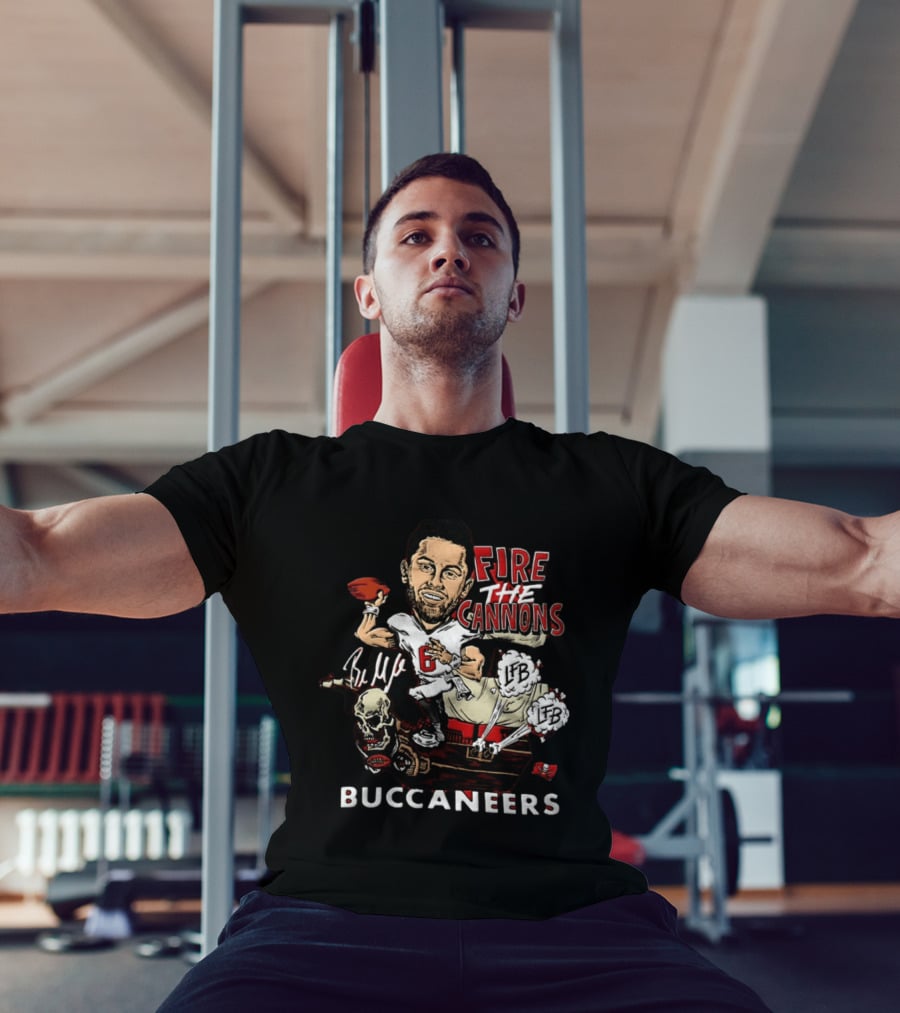 Baker Mayfield Tampa Bay Buccaneers Fire The Cannons LFB Skull Football Caricature T-Shirt