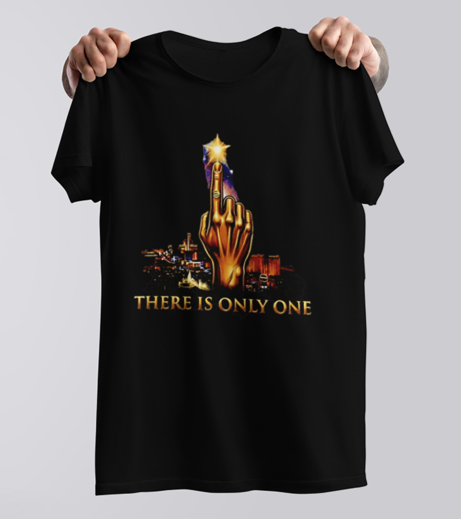 There Is Only One Golden Hand Gesture Cityscape Starry Night T-Shirt