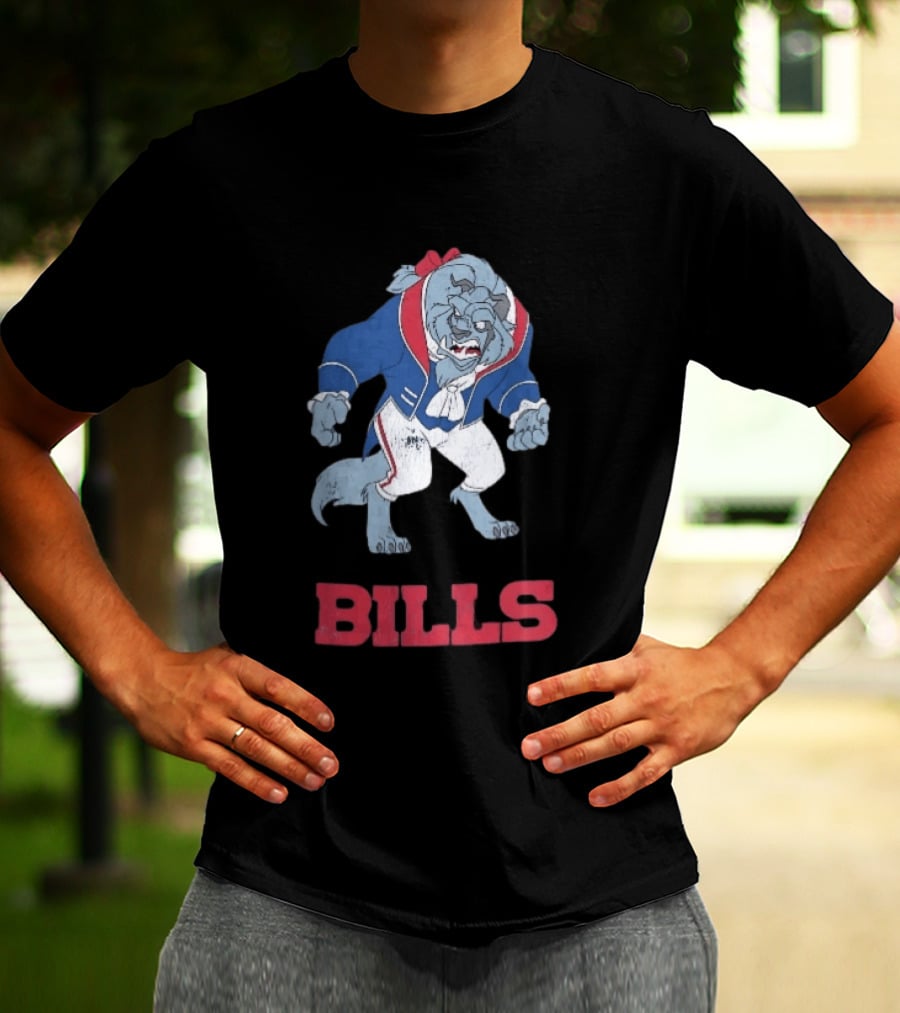 Buffalo Bills Distressed Cartoon Beast Snarling BILLS T-Shirt