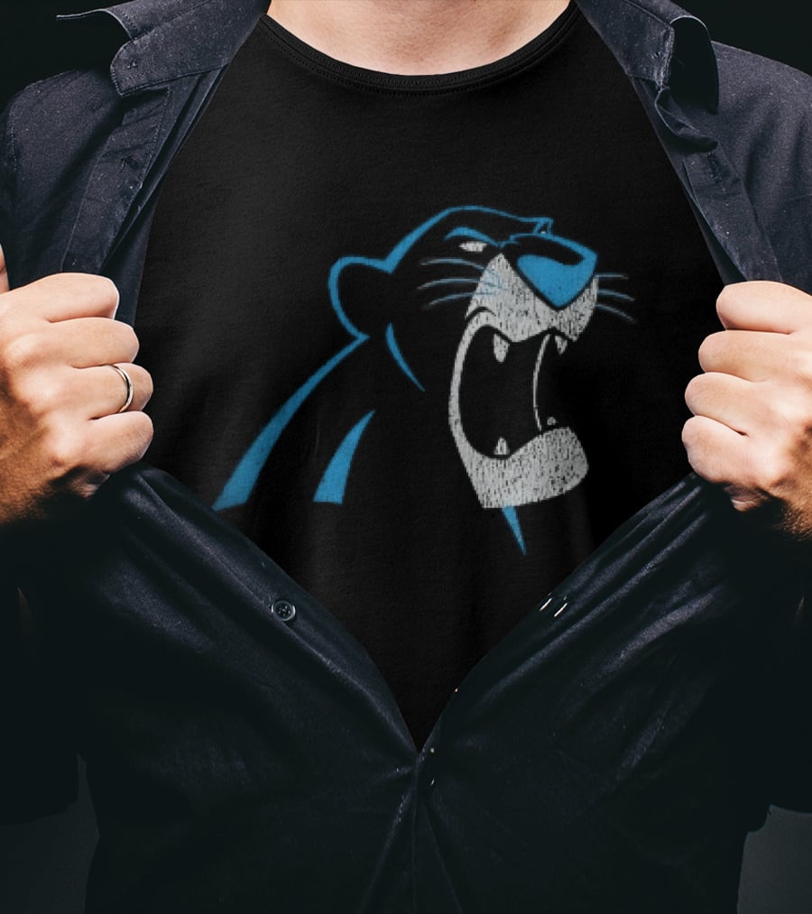 Carolina Panthers Distressed Snarling Panther NFL Team Spirit T-Shirt