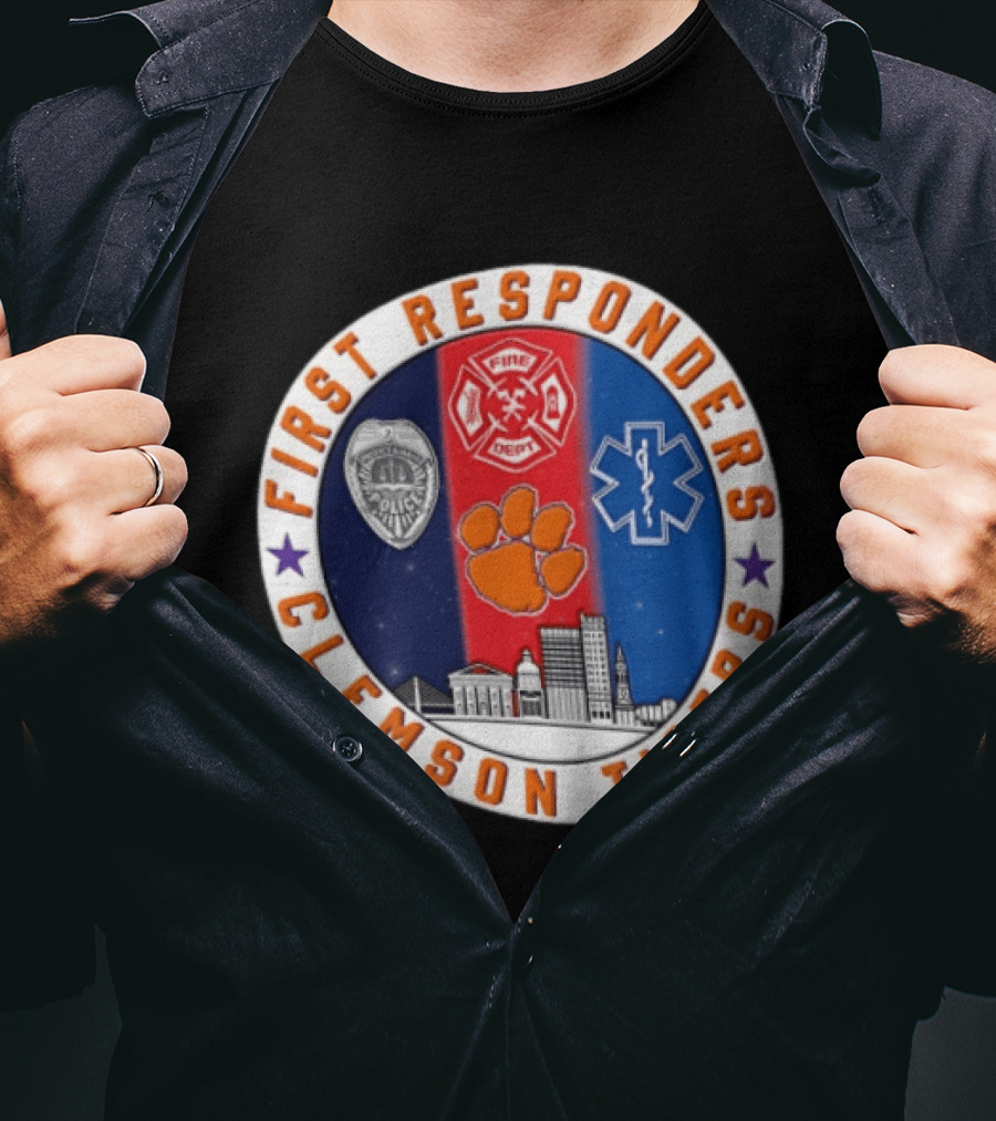 Clemson Tigers First Responders Fire EMS Police Never Forget 9.11 T-Shirt
