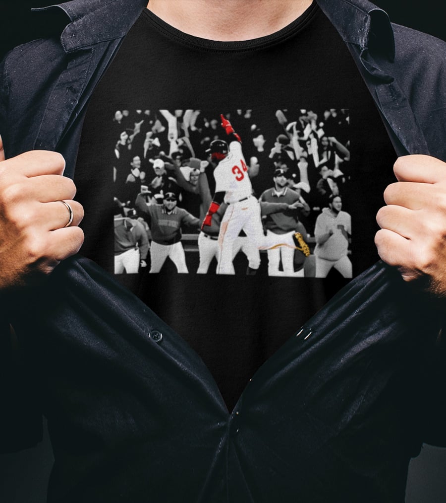 David Ortiz 34 Boston Red Sox Baseball Celebration Moments T-Shirt