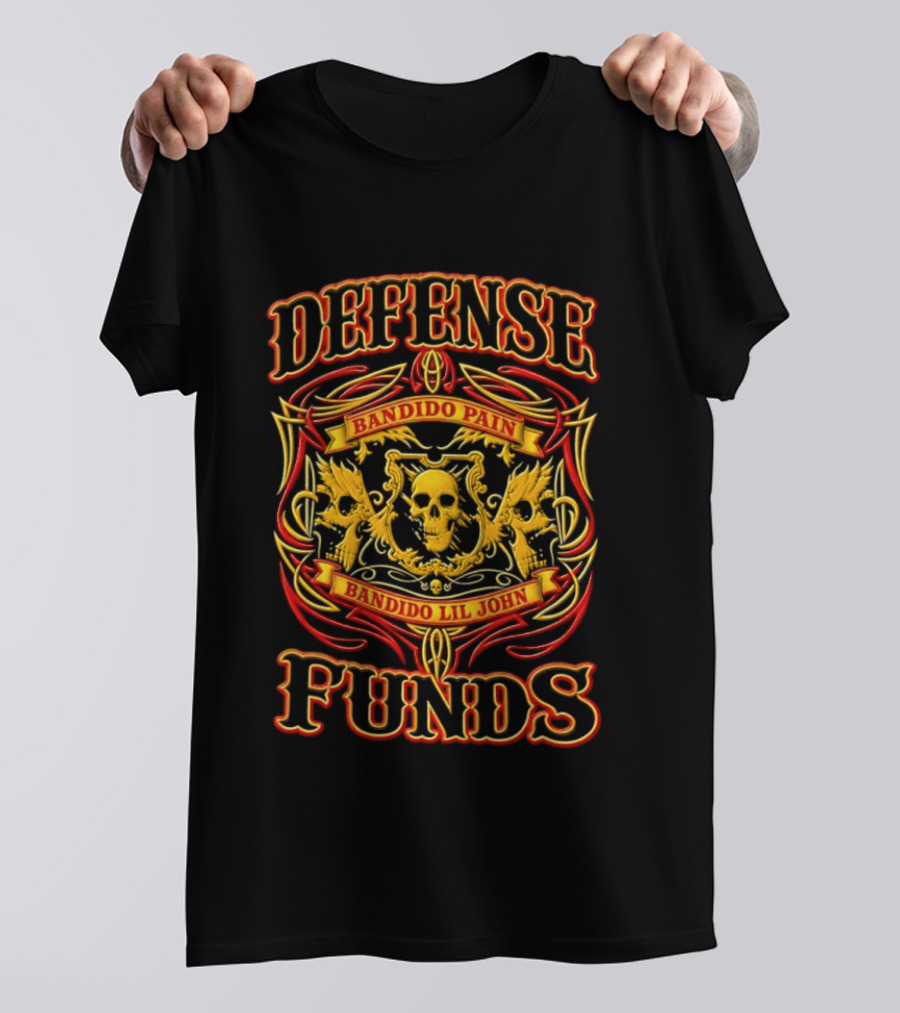 Defense Bandido Pain Bandido Lil John Funds Skull Crest T-Shirt