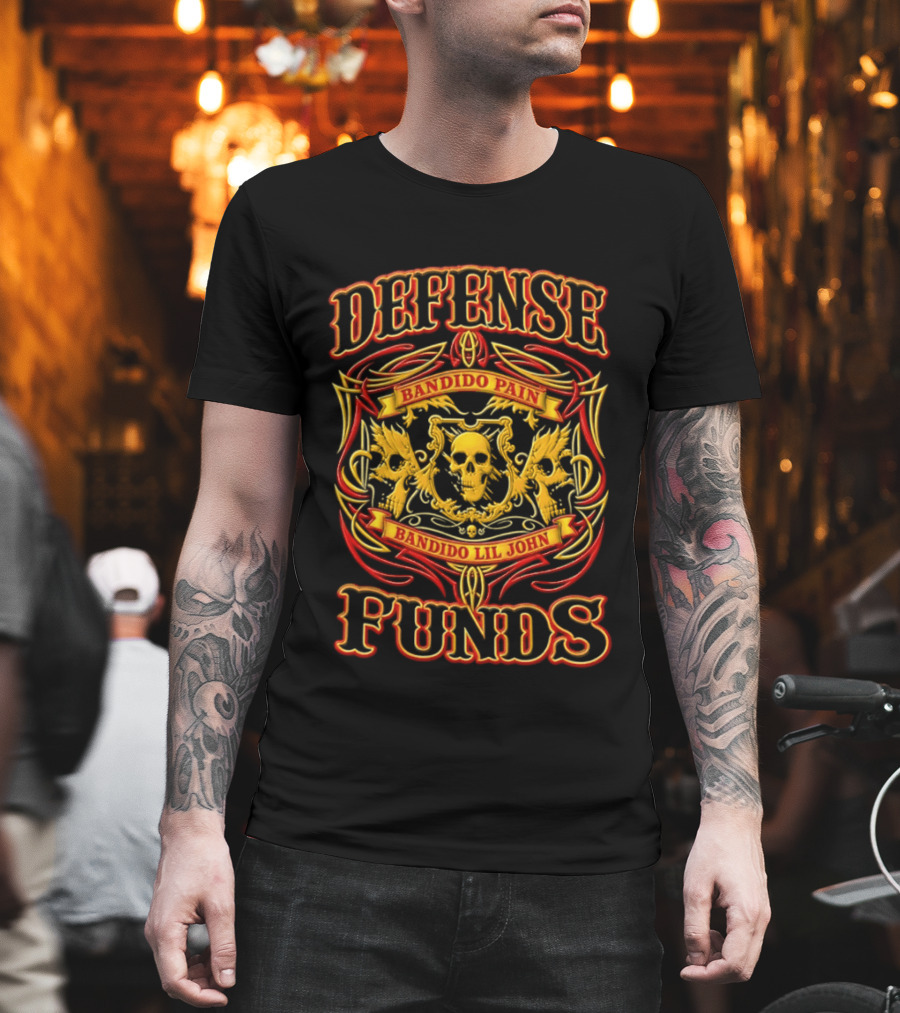 Defense Bandido Pain Bandido Lil John Funds Skull Crest T-Shirt