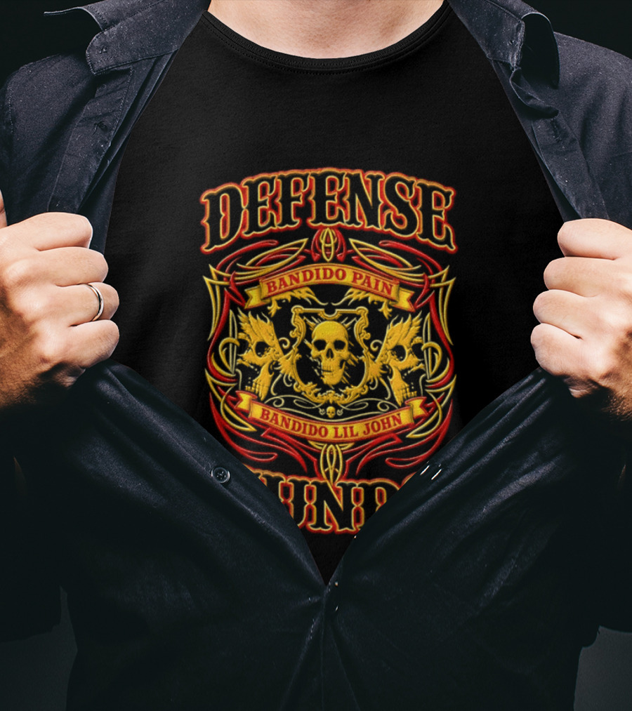 Defense Bandido Pain Bandido Lil John Funds Skull Crest T-Shirt