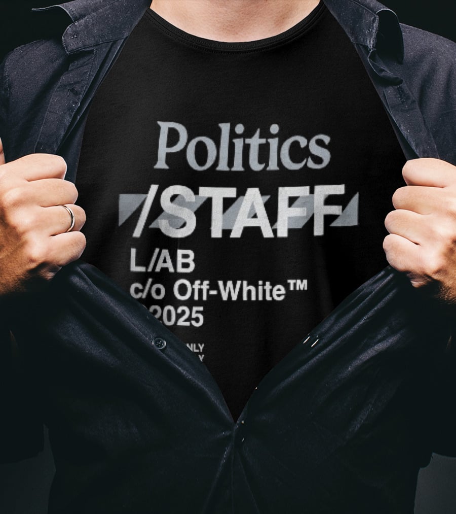 Politics Staff L Ab C O Off White 2025 Diagonal Stripes Only T-Shirt