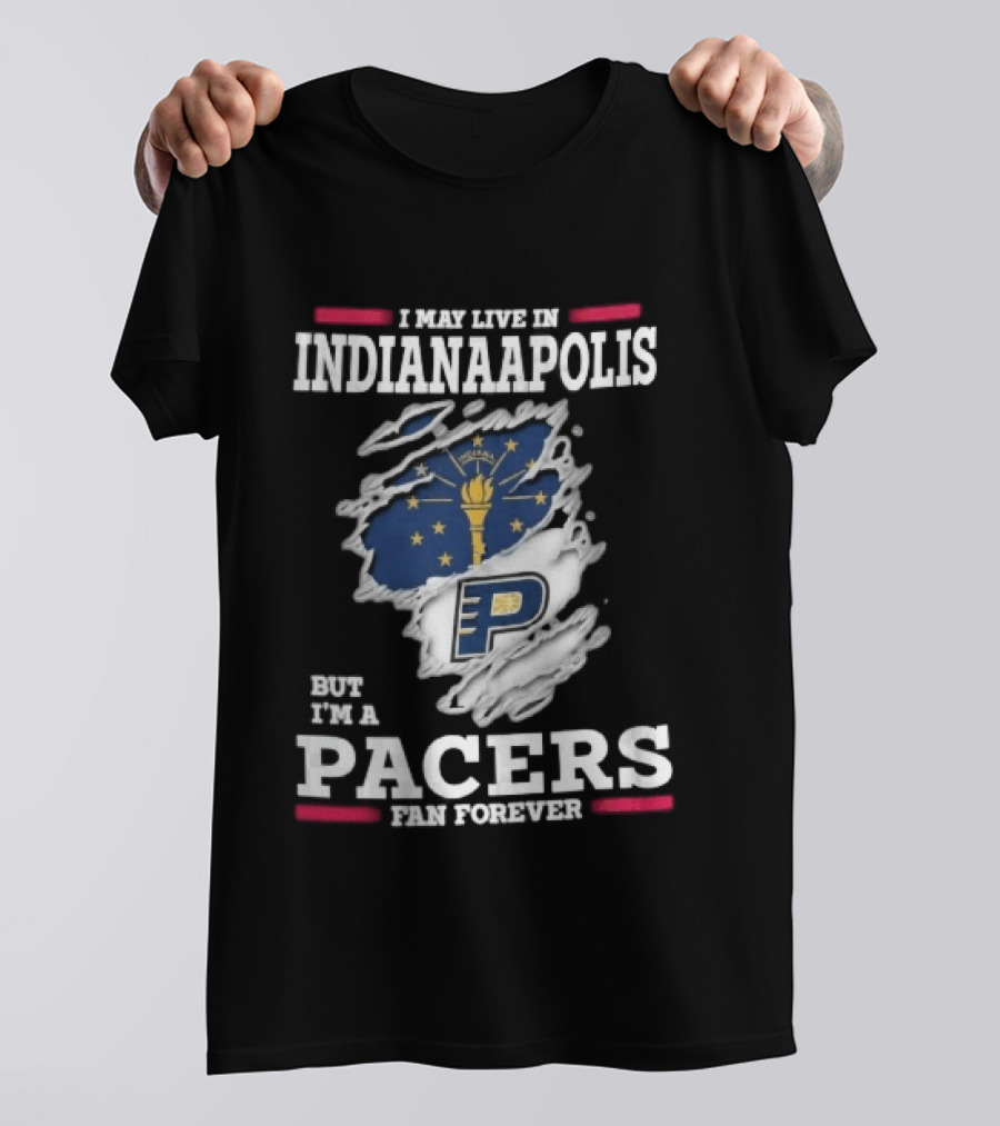 Indianaapolis Pacers Fan Forever Torn State Flag NBA Indiana T-Shirt