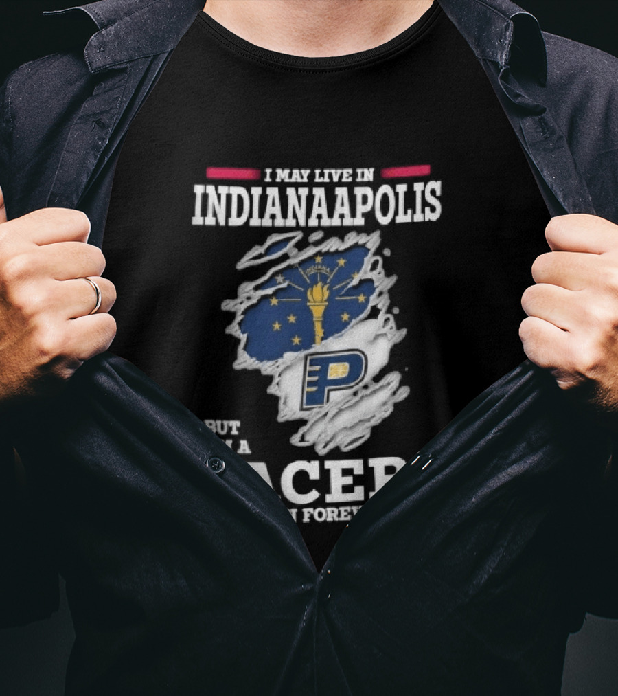Indianaapolis Pacers Fan Forever Torn State Flag NBA Indiana T-Shirt