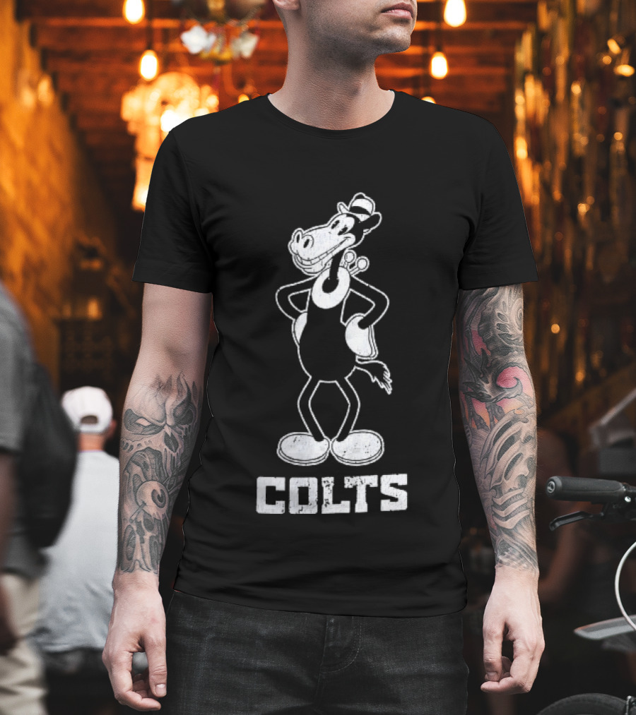 Indianapolis Colts Cartoon Horse With Hat T-Shirt