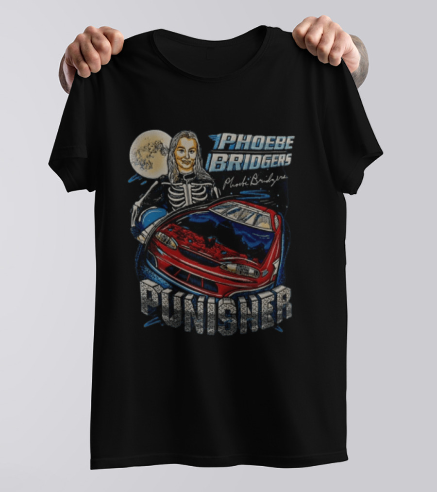 Phoebe Bridgers Punisher Skeleton Racer Art Car Moon T-Shirt